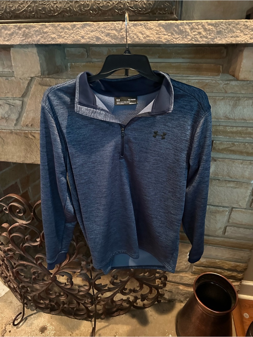 Under Armour cold gear  heathered blue quarter zip pullover men’s size XL